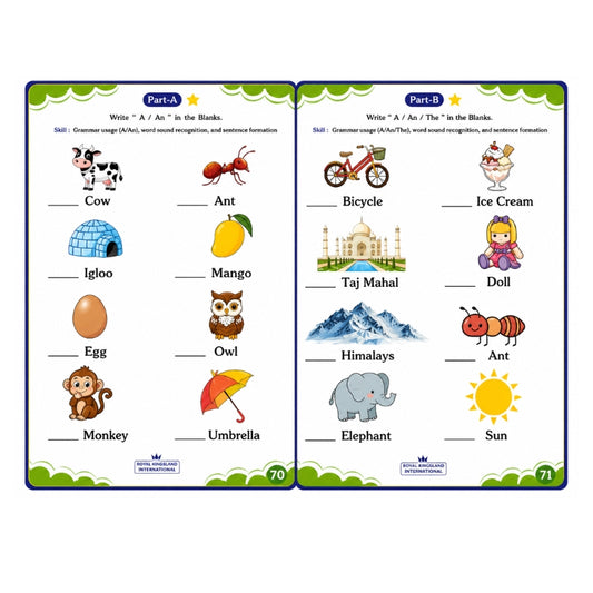 UKG Worksheet Part A & B (Age 5+)