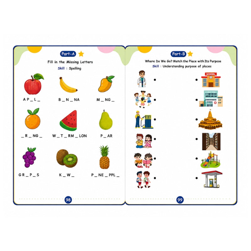 LKG Worksheet Part A & B (Age 4+ )