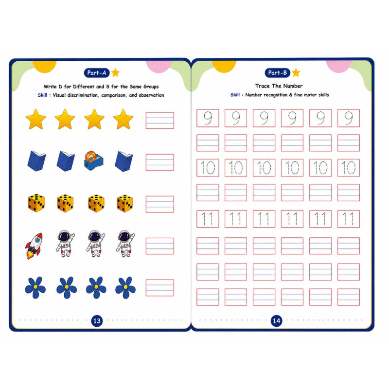 LKG Worksheet Part A & B (Age 4+ )