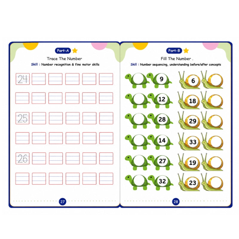 LKG Worksheet Part A & B (Age 4+ )