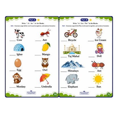 UKG Worksheet Part A & B (Age 5+)