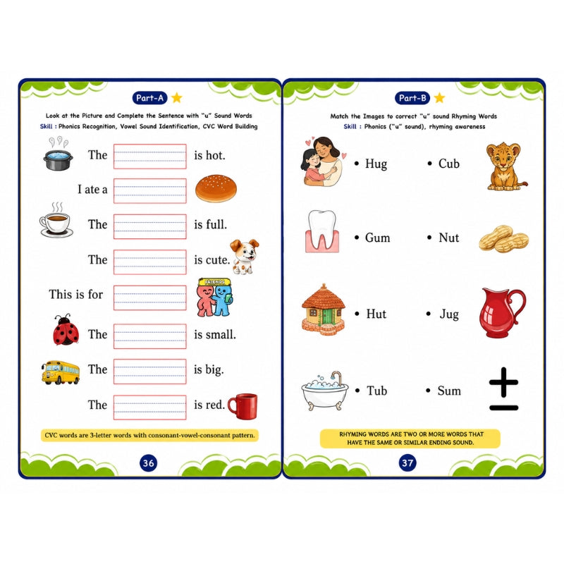 UKG Worksheet Part A & B (Age 5+)