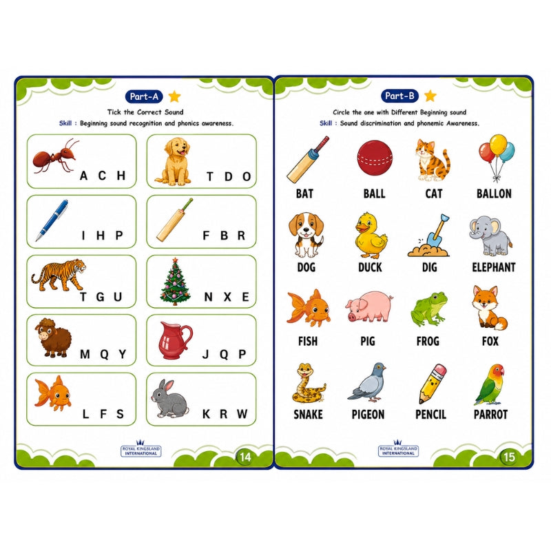 UKG Worksheet Part A & B (Age 5+)