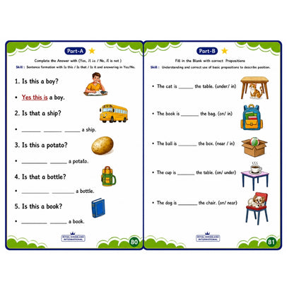 UKG Worksheet Part A & B (Age 5+)