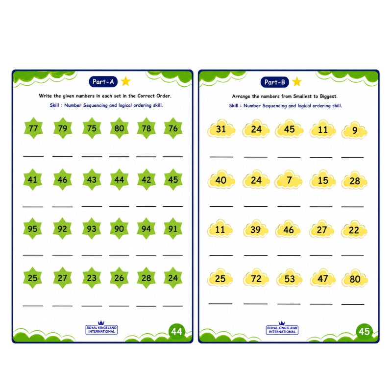 UKG Worksheet Part A & B (Age 5+)